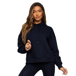 Sweat à capuche en polaire surdimensionné personnalisé pour femmes, pull décontracté à manches longues, sweat-shirt doux pour l'hiver Streetwear, tenue confortable à capuche - Product Image 5