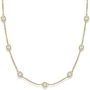 สร้อยคอประดับเพชรทรงสี่เหลี่ยมขนาด 3.00 กะรัต ตัวเรือนทองคำ 14k สีเหลือง - Product Image 2