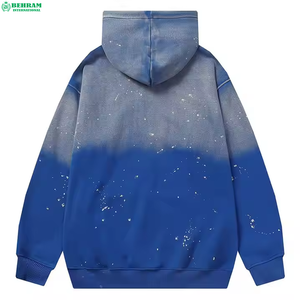 Custom French Terry Vintage Acid Wash Embroidery Unisex Zip Hoodies <b>Drop</b> Shoulder <b>Sun</b> Faded Zipper 100% Cotton Quick Dry - Product Image 6