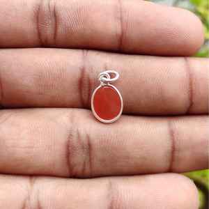 Pendentifs à breloques en argent 925 faits à la main avec lunette fine cornaline pierres précieuses bijoux pour enfants cadeau pour elle en gros - Product Image 5