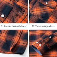Pasokan grosir 100% kemeja flanel katun pria klasik kotak-kotak hangat untuk musim gugur musim dingin sejuk pakaian pria klasik