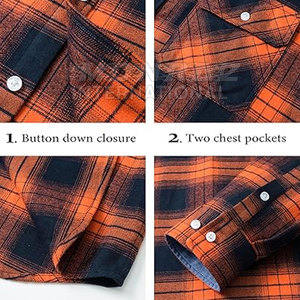 Vente en gros de chemise en flanelle 100% coton Chemise classique à carreaux chauds pour hommes pour l'automne hiver Vêtements classiques respirants pour hommes - Product Image 6