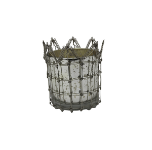 Design traditionnel fer/verre rond support votif éclairage décoratif décoration de noël bougeoir pour fait à la main personnalisé - Product Image 4