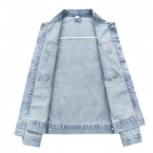 Chaqueta vaquera de invierno cuadrada recortada de gran tamaño para hombre de alta calidad, ropa de calle transpirable de secado rápido, estilo Vintage desgastado cubierto - Product Image 6