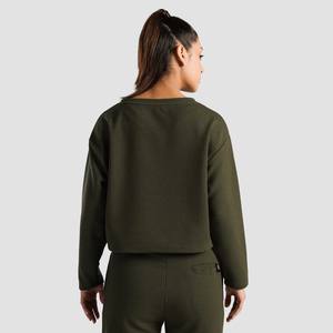 Sweat-shirt en molleton compressif 100% coton décontracté pour femmes Respirant Broderie sur le devant Taille personnalisée XS pour l'hiver Vente en gros - Product Image 3