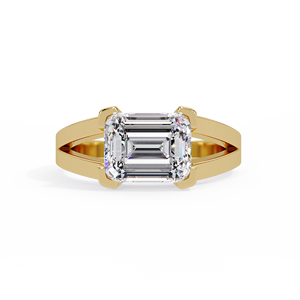 Anillo de Compromiso Solitario con Esmeralda y Diamante Cultivado en Laboratorio, Certificado IGI, Oro Sólido de 14K, Anillo de Boda, Fabricante Mayorista - Product Image 1