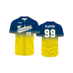 Camisetas de béisbol personalizables para hombre, directo de fábrica, 100% poliéster, secado rápido, transpirable, cuello en V, diseño de logotipo personalizado, servicio OEM - Product Image 4