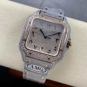 Montre de Plongée Mécanique de Luxe pour Homme, Sertie de Moissanite VVS et Zircon, avec Calendrier, Style Tendance, Logo Personnalisé - Product Image 4