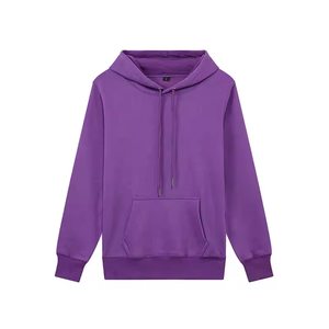 Sudadera con Capucha Extra Grande para Hombre, 100% Algodón Grueso, Hombros Caídos, Color Morado con Cordón Ajustable - Product Image 1