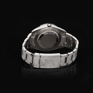 นาฬิกาเพชรสไตล์ฮิปฮอปดีไซน์หรูหราพร้อมนาฬิกาข้อมือหรูหราสำหรับผู้ชายจากอินเดีย - Product Image 3