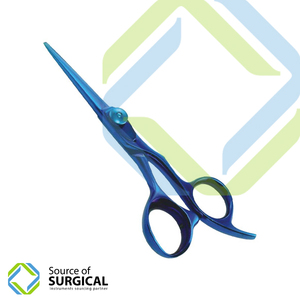 Ciseaux de barbier droitiers à lame droite de 6 pouces au design élégant, en acier inoxydable, pointes aiguisées, manche en caoutchouc, outil de coupe de cheveux - Product Image 2