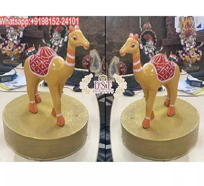 Estatuillas de fibra de Camel para decoración de bodas, estatuas de animales de Camel, decoración de boda real, de FRP Camel