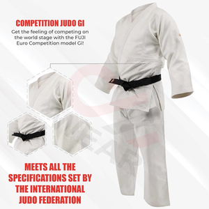 2024 alta calidad personalizado Karate artes marciales uniforme Judo/BJJ Jiu-Jitsu Kimono trajes Logo venta al por mayor BJJ Gi 100% algodón 320g - Product Image 2