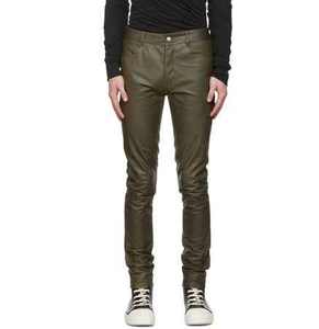 Pantalons de survêtement décontractés taille haute en cuir véritable pour hommes, modèles OEM pour pantalons de club de mode, vente en gros - Product Image 2