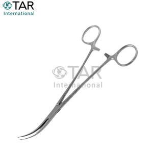 Fórceps de arteria Bengolea curvo quirúrgico 1x2 dientes 20,0 cm de longitud abrazadera vascular instrumentos médicos quirúrgicos - Product Image 4