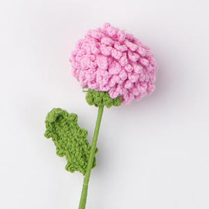 Finished Crochet Ping Pong Chrysanthemum Branches Fluffy Hand-knitted Yarn <b>Artificial</b> Flowers Puff Flower <b>Bouquet</b> for Decoration - Product Image 2