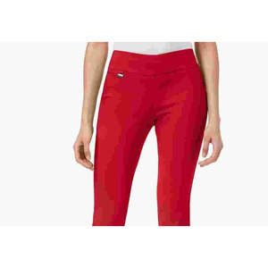 Pantaloni Alfani da donna rossi a gamba larga, casual, tinta unita, antipiega, traspiranti, a vita alta, con chiusura elastica, taglia 10 Petite, per l'autunno - Product Image 2