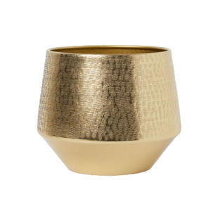 Florero con acabado dorado en forma de trofeo de metal para decoración de suelo del hogar y florero decorativo de suelo de jardín - Product Image 5