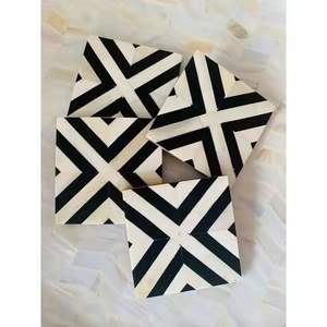 High Quality Marble Wood Inlay <b>Coffee</b> Mug Coaster Unique Design with Custom Size for Home Kitchen for Used <b>Coffee</b> Cups - Product Image 4