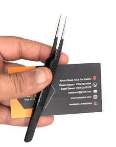 Vente en gros de pinces à cils de haute qualité en acier inoxydable avec isolation, courbe en J à 45 degrés, revêtement gris, poignée diamantée, logo personnalisé - Product Image 6