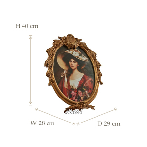 Cadre ovale décoratif en cuivre antique fait à la main en laiton avec peinture de portrait élégante maison classique de style vintage - Product Image 6