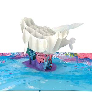 Carte de vœux 3D pop-up artisanale sur le thème du dauphin mignon, carte pop-up 3D pour la fête des mères, carte de vœux en papier artisanal - Product Image 4