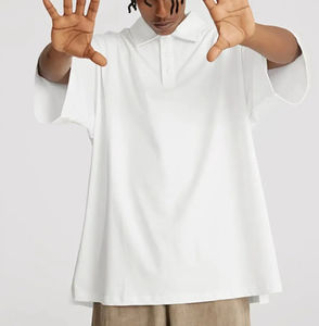 Polos personalizados de algodón de talla grande para hombre, diseño informal de talla grande, tela fresca, ropa de calle de verano, polo - Product Image 2