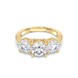 Anillo de compromiso de solitario de moissanita de 1,10 quilates, K Juego de puntas de oro macizo de 10/14K/18K para mujer - Product Image 4