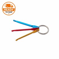 Mini Crochet en aluminium Portable, Crochet pour porte-clés, bricolage, accessoires de couture multicolores, aiguilles à tricoter, 3/4/5mm, 10 pièces