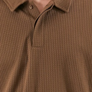 Camiseta Polo estilo dinero antiguo para hombre de tela de punto de gofre de moda, camiseta Polo de manga corta en blanco sólido personalizado para hombre en MOQ bajo - Product Image 4