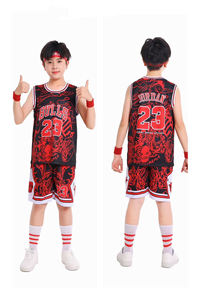 卸売ホットセール速乾性格安子供用バスケットボールユニフォーム子供用レトロバスケットボールジャージスーツ通気性ジョキッチ・ドンチッチ - Product Image 5