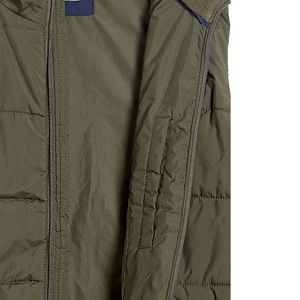 Chaleco acolchado de estilo callejero para hombre, cortavientos impermeable para exteriores, cuello con capucha, tela de lona, chaqueta sin mangas con bolsillo - Product Image 5