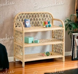 Eco Friendly Handcrafted Bamboo Living Room Storage Floor Standing <b>Shelf</b> Home Decor Magazine Organizer Rack Rattan Storage <b>Shelf</b> - Product Image 6