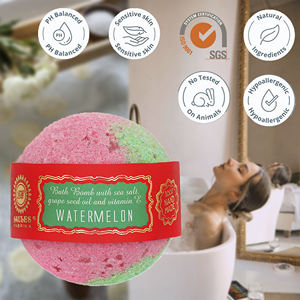 Bomba de Baño de Sandía Hecha a Mano con Ingredientes Naturales, Hidratante y Relajante, Spa, Hecho en la UE, Calidad, Marca Privada, Venta al por Mayor - Product Image 3