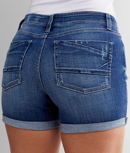 กางเกงขาสั้นยีนส์ทรงหลวมเอวกลางสำหรับผู้หญิงใส่หน้าร้อน - Product Image 6