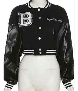แจ็กเก็ตบอมเบอร์สำหรับผู้หญิงเสื้อคลุมแขนยาว - Product Image 3