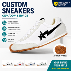 Scarpe da Corsa Retrò Casual in Pelle Scamosciata con Suola Sottile, Traspiranti, Antiscivolo, Leggere, con Lacci, Stile Vintage - Product Image 1