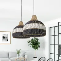 2025 Antique Osier Abat-Jour Chaud Décor À La Maison Bambou Rotin Lustre Pendentif Lumière Hôtel Application Facile Plafond Installation