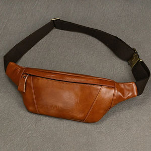 2025 Genuine <b>Leather</b> Waist <b>Bag</b> Top Layer Cowhide Casual Sports <b>Bag</b> Single Shoulder <b>Crossbody</b> <b>Bags</b> - Product Image 6