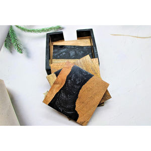 Juego de 4 Posavasos Decorativos de Madera para Cocina, Protección de Mesa, Decoración del Hogar, Regalo, Posavasos de Té con Borde Ondulado Elegante a Precio de Mayorista - Product Image 2