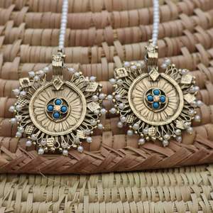 Pendientes de Joyería Afgana SAT RANGI COINS para Mujer, Conjunto de Joyería Equipado con Colores Vibrantes, Cadena Larga con Hermosas Monedas - Product Image 3