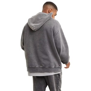 Sudadera con Capucha de Alta Calidad, Estilo Vintage, Lavada a la Piedra, 100% Algodón, Lavada con Ácido, ODM, Serie Otoño/Invierno, Talla Grande 6XL - Product Image 3