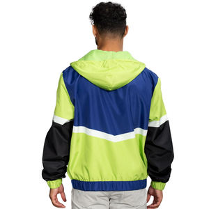 Veste coupe-vent rétro personnalisée en gros, légère, années 80 et 90, imperméable, veste d'extérieur, motifs colorés pour la personnalisation - Product Image 3