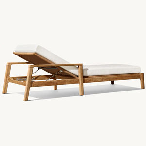 Modern <b>Outdoor</b> Teak Wood Sun Lounger UV Resistant Solid Teak Wood <b>Waterproof</b> Durable Beach Sunbed <b>Cushion</b> for Hotel Use- Altant - Product Image 5