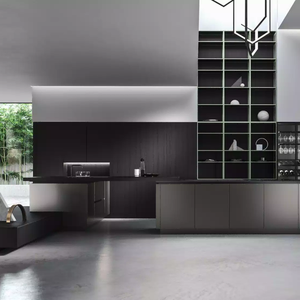 Mobile da <span class=keywords><strong>Cucina</strong></span> Premium in Metallo Realizzato in Acciaio Inossidabile 304 con Finitura in Vetro Laccato e Pietra per Ville e Progetti Commerciali - Product Image 2