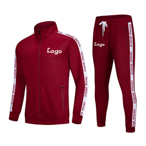 Sweat-shirt de sport unisexe à rayures latérales de haute qualité avec logo personnalisé Ensemble de jogging 2 pièces Patchwork Survêtement d'entraînement pour hommes - Product Image 4