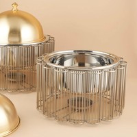 Casserole en acier inoxydable de luxe, écologique, avec couvercle, design moderne et luxueux pour restaurant/hôtel, compatible gaz et induction