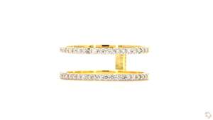 Anillo de Boda de Doble Hilera de Diamantes de Oro de Lujo para Mujer - Product Image 3