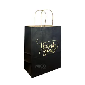 Wholesale White Brown Kraft Paper Shopping Bag with Handles Machine Made for Clothes Cosmetics Shoes Multi Sizes