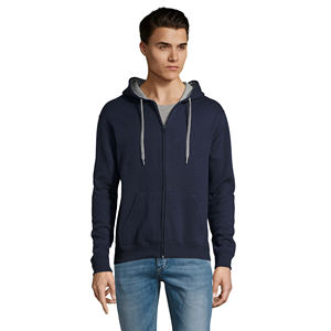 Sweat à capuche thermique pour hommes de qualité supérieure 100% coton teint uni dans un style de fermeture éclair solide pour la sérigraphie d'hiver - Product Image 1